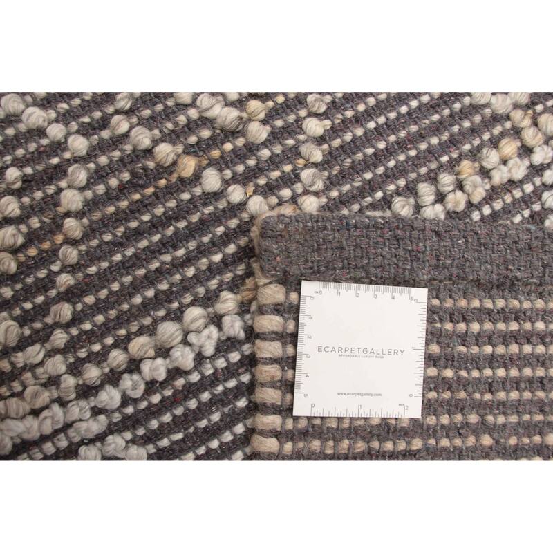 ECARPETGALLERY Braid weave Sienna Grey Wool Rug - 5'0 x 7'10