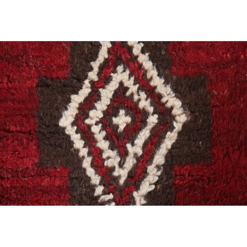 Geometric Tribal Moroccan Runner Rug Wool Hand-knotted Oriental Carpet - 2'4" x 12'5"