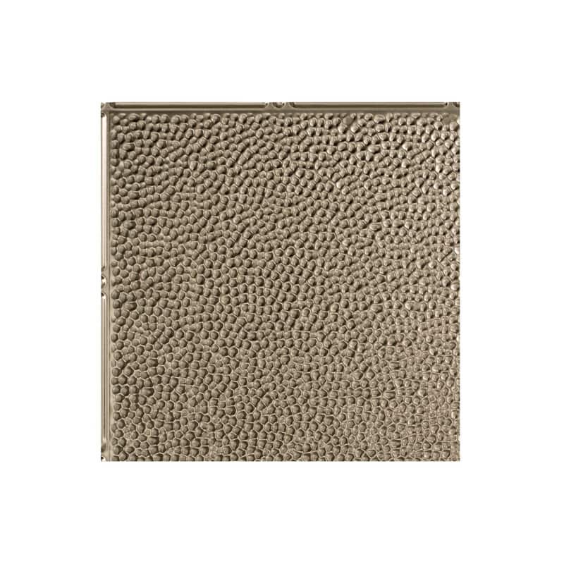 FASÄDE Border Fill Decorative Vinyl 2ft x 4ft Glue Up Ceiling Panel in Brushed Nickel (5 Pack) - 12in x 12in Sample - Brushed Nickel