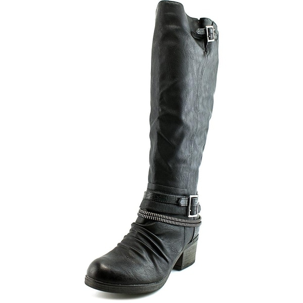 Carlos by Carlos Santana Candace Wide Calf Round Toe Leather Knee High Boot