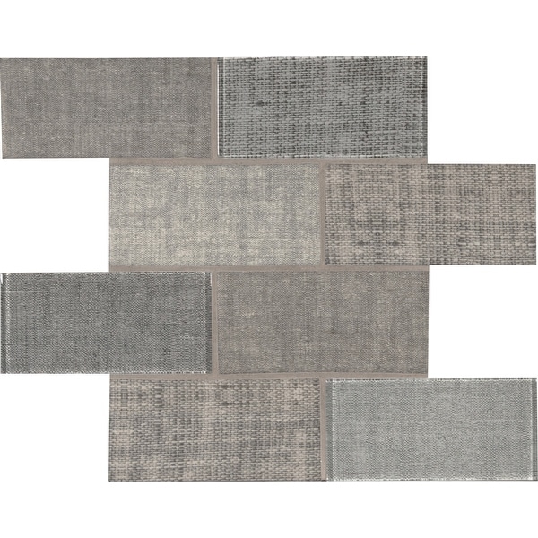 MSI SMOT-GLS-TEK36 Textalia - 3" x 6" Brick Joint Mosaic Tile - Glossy Glass Visual - Sold by Carton (9.4 SF/Carton) - Gray
