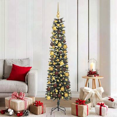 vidaXL ArtificialChristmasTree Green 50.5 x 50.5 x 180 cm PVC - 70.9