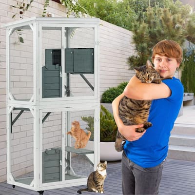 Outdoor indoor cat pet climbing rack play cage lovely big space