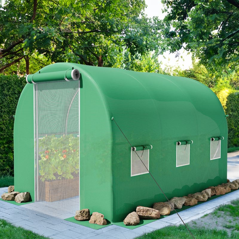 Moasis Walk-in Greenhouse with Reinforced Steel Frame - 6.6'W x 10'D