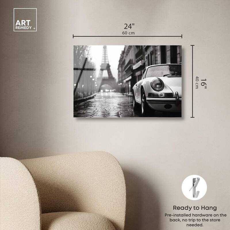 Rainy Day Paris Acrylic by Art Remedy, Ready to Hang
