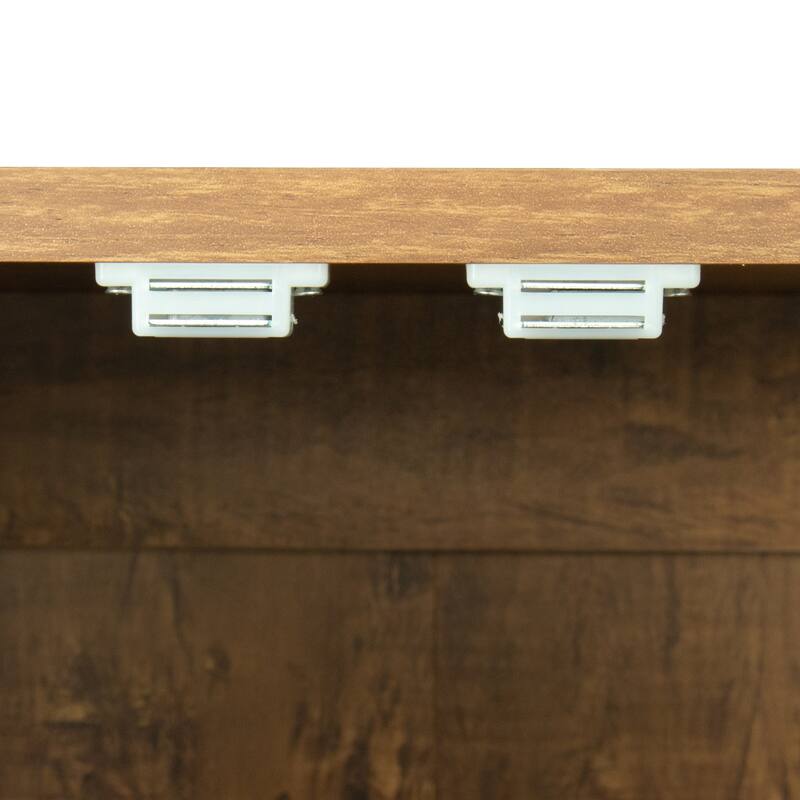 Wood High Wardrobe Cabinet with 4 Storage Spaces and 2 Doors