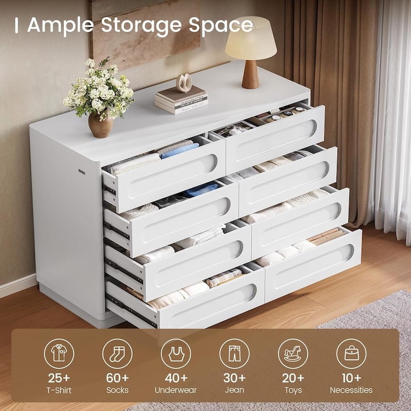 Dresser for Bedroom with 47.2" Deep Drawers TV Stand Chest of Drawers