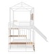 preview thumbnail 8 of 33, Twin Over Twin Metal Bunk Bed, Housebed with Slide and Storage Stair