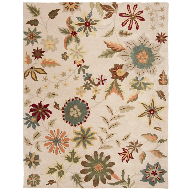 SAFAVIEH Handmade Soho Brittny New Zealand Wool Rug - 6' x 9' - Ivory/Sage