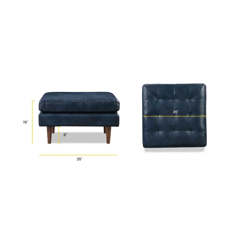 Poly & Bark Napa Ottoman - Full Grain Genuine Italian Leather