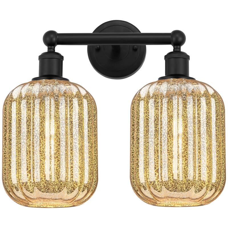 Innovations Lighting 616-2W-14-16 Preston Vanity Preston 2 Light 16" - Matte Black / Mercury