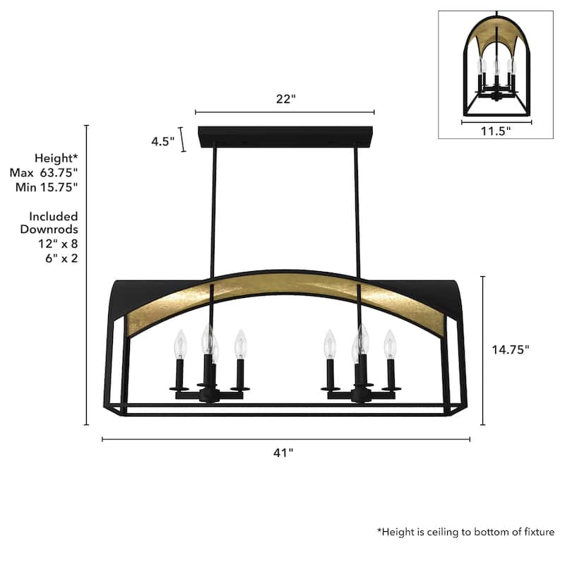 Hunter Dukestown 8-Light Linear Chandelier - Dining Room - Contemporary, Transitional, Showstopper!