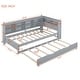 preview thumbnail 7 of 5, Wooden Twin Size DayBed with Twin Size Trundle, DayBed with Storage Shelf and USB Charging Ports,Grey