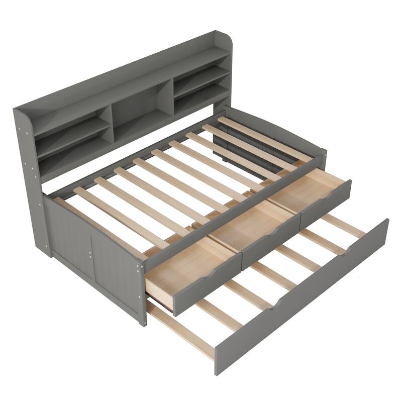 Twin Size Wooden Captain Bed