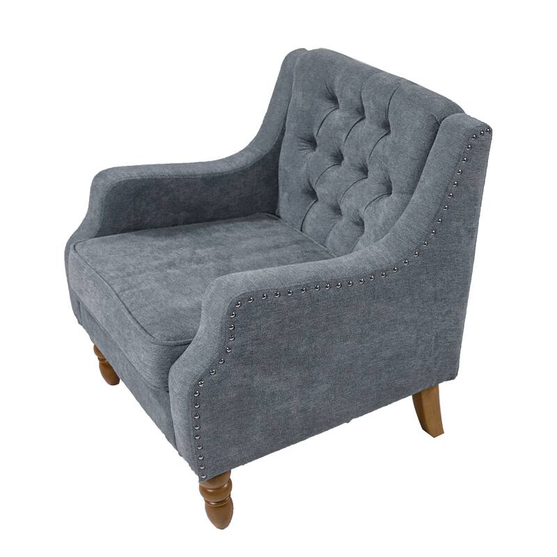 Ailsa Button-Tufted Upholstered Accent Chair by GDFStudio - 25.90"L x24.80"W x 29.50"H