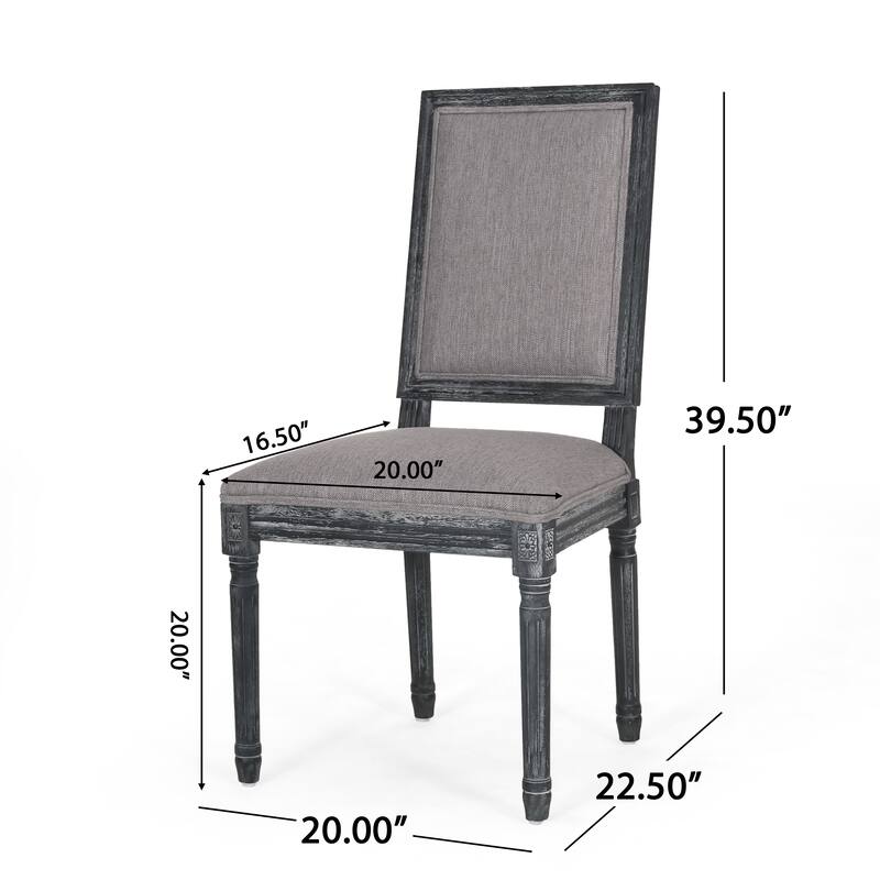 Modern 2 Piece Rubber Wood Dining Chair with Rectangular Backrest and Cushions for Dining Room Kitchen Bedroom Living Room