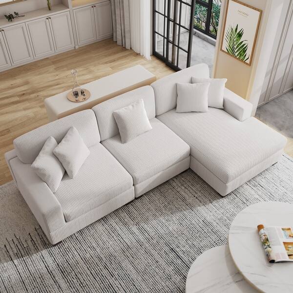 Oversized L-Shape Modular Sectional Sofa Set Upholstered Sofa Couch