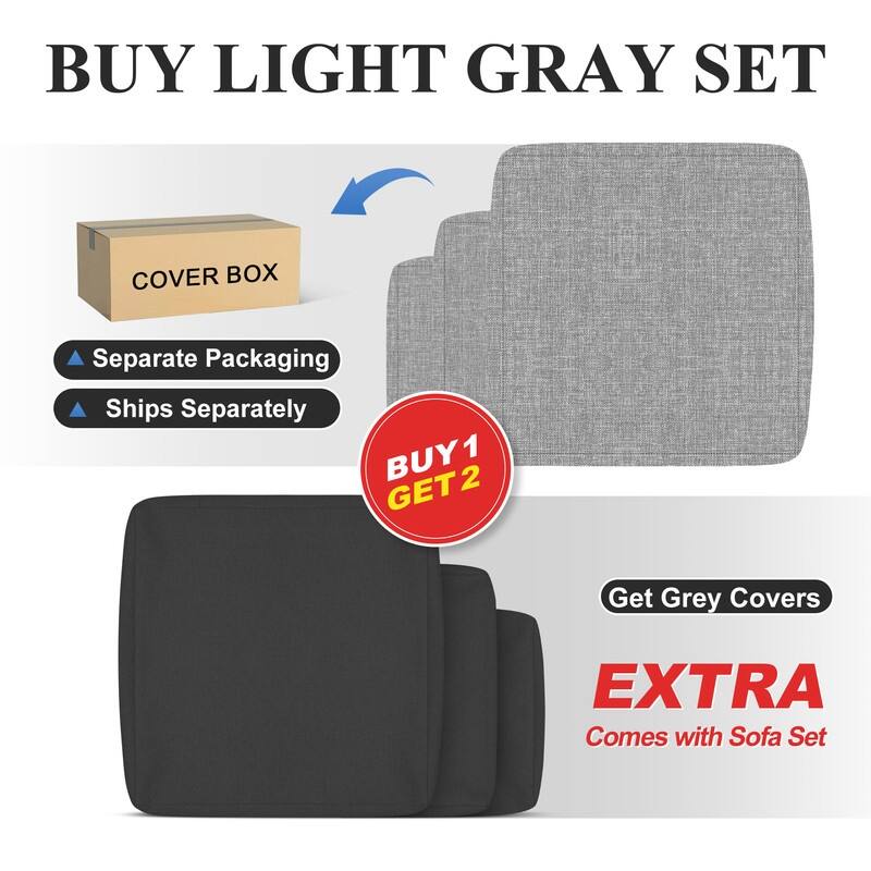 11-Piece Luxury Aluminum Outdoor Furniture Set with Chaise Lounge & Fire Pit Table, 29" Deep Seating Aluminum Patio Sectional