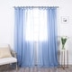 preview thumbnail 5 of 39, Aurora Home Textured Faux Linen Romantic Tie Top Curtain Panel Pair