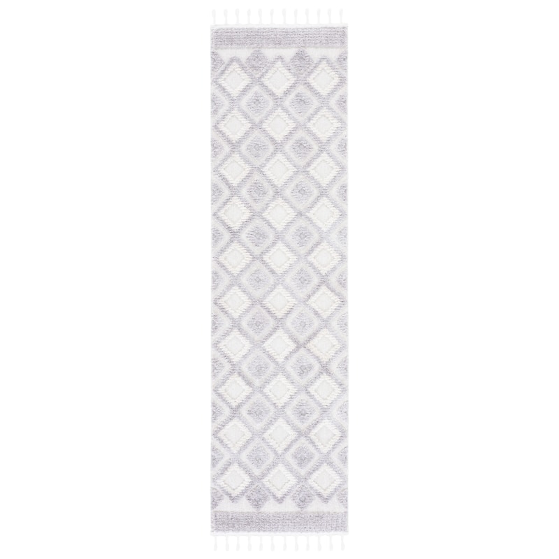 SAFAVIEH Handmade Marrakech Keritza Traditional Rug - 2'2" x 8' Runner - Ivory/Grey