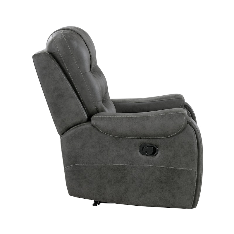 Fremont & Park Gerald 39.5" Microfiber Manual Reclining Chair with Tab Pull Motion