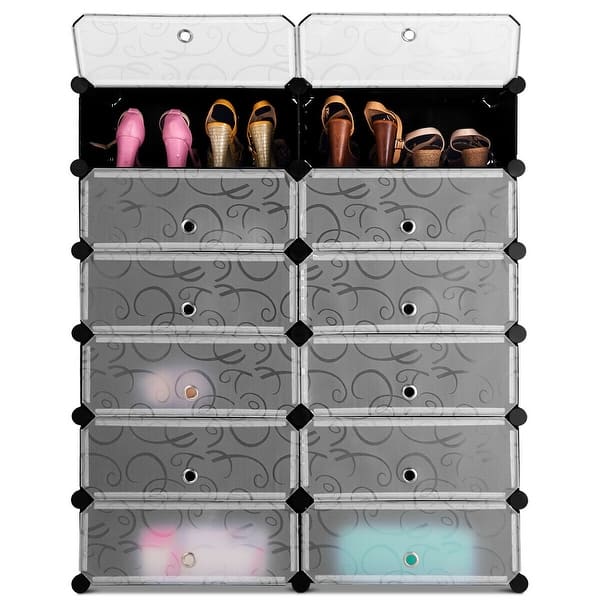 Shop Costway 12 Cubic Portable Shoe Rack Shelf Cabinet Storage