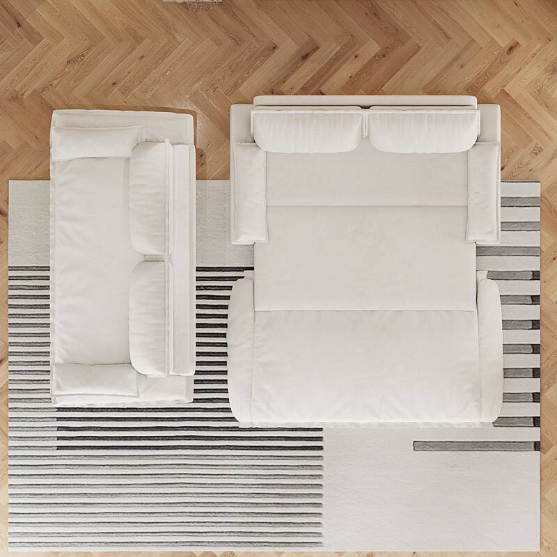 Versatile 3-in-1 Queen Size Velvet Pull-Out Sofa Bed with Chaise Lounge, Durable Steel Frame, Convertible Sleeper Loveseat