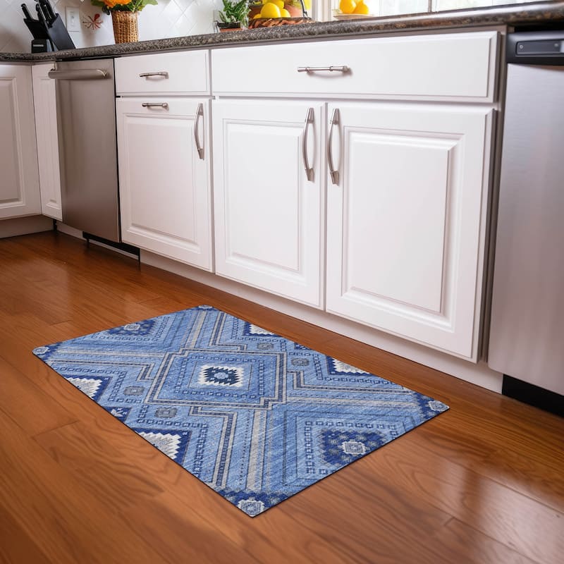 Machine Washable Indoor/ Outdoor Global Boho Chantille Rug