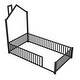 preview thumbnail 11 of 24, Twin Size Metal House Bed with Guardrails & Chimney