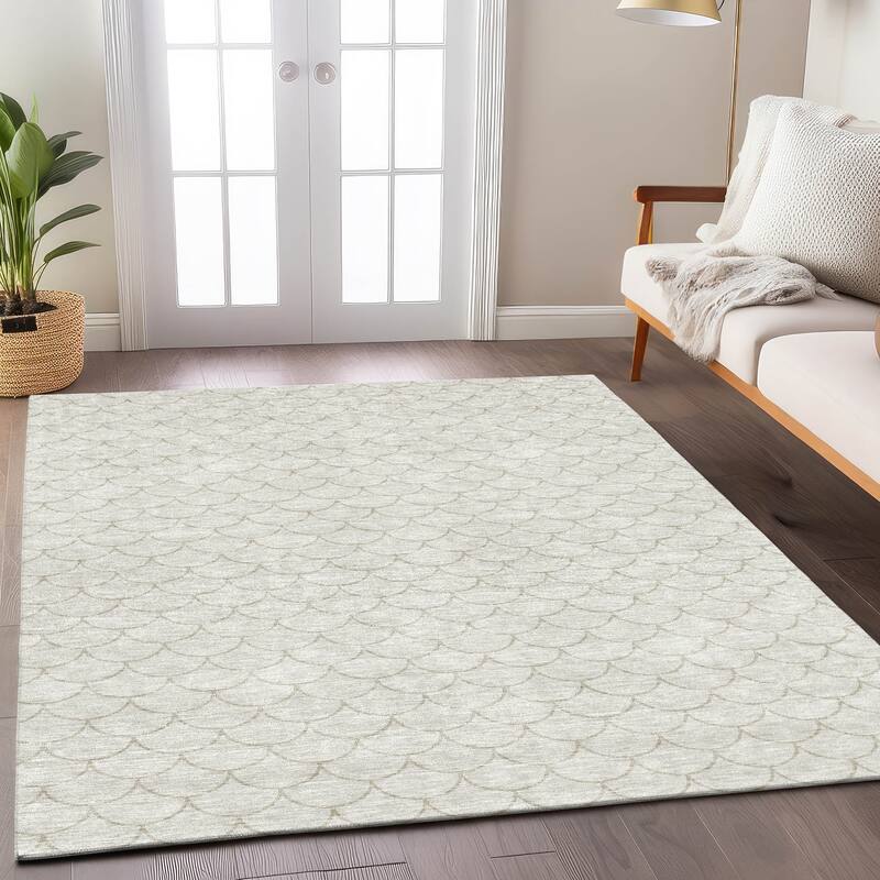 Machine Washable Indoor/ Outdoor Chantille Modern Geo Rug