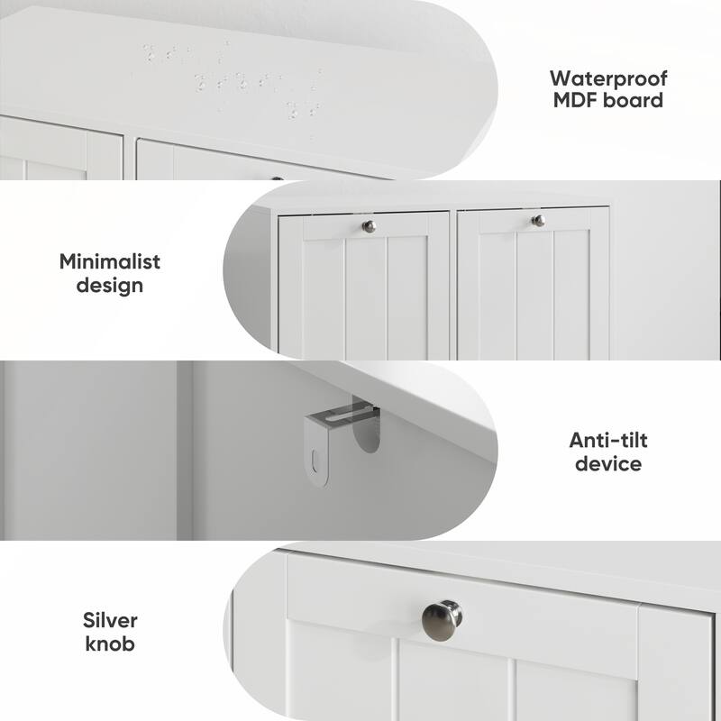 Tilted Laundry Hamper with Removable Basket