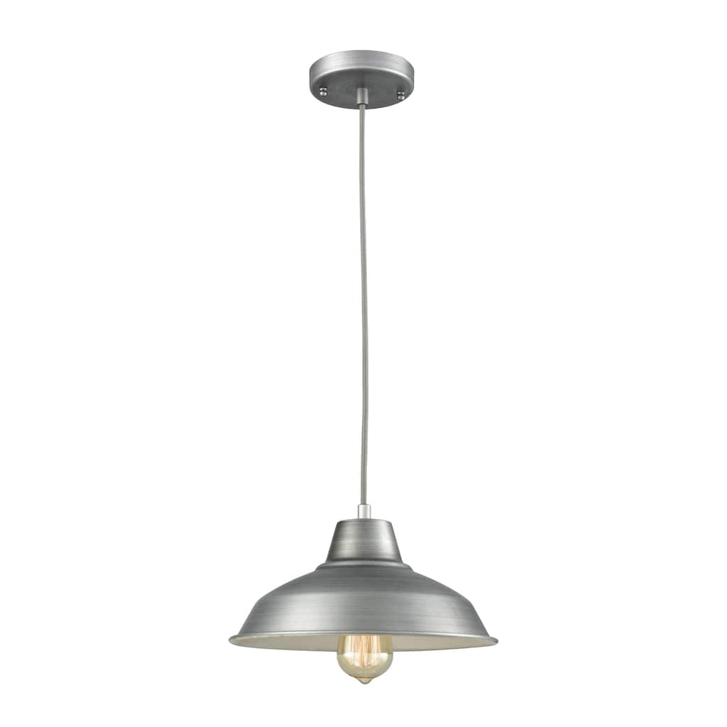 Classic Loft 11-inch Wide 1-Light Mini Pendant in Weathered Zinc - 11in W x 11in D x 6in H
