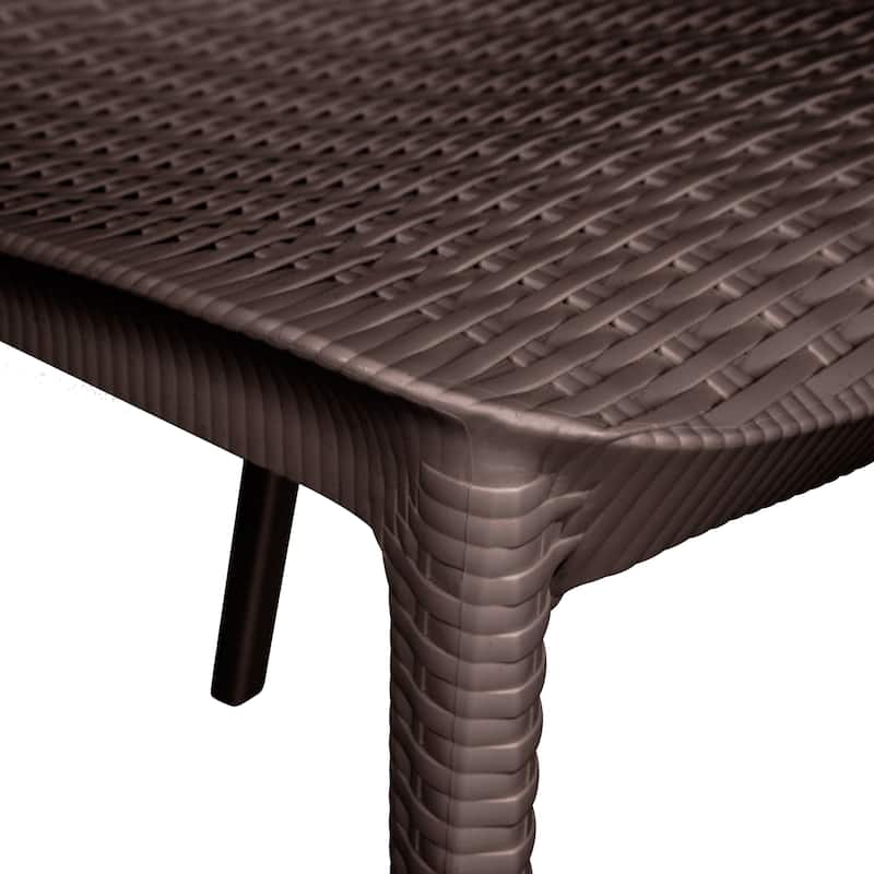 Kent Modern Rattan-Style Stackable Lightweight Dining Chair for Patio and Garden