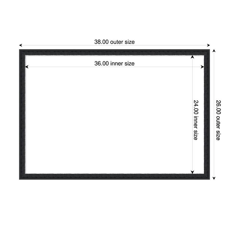 Bethany Framed Dry Erase Magnetic Board - 38 x 26 in - Bethany Black