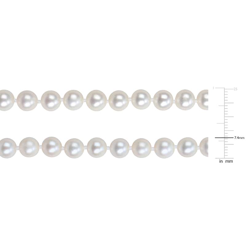 Miadora Cultured Freshwater Pearl Necklace and Bracelet Set in Sterling Silver