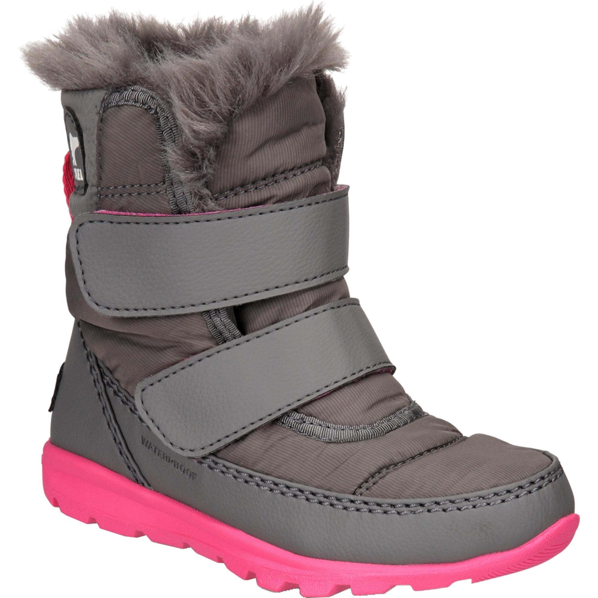 Shop Sorel Girls Whitney Winter Boots Faux Fur Waterproof Quarry