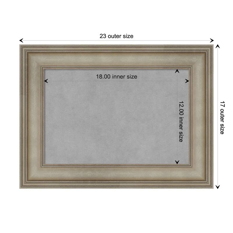 Amanti Art Mezzanine Antique Silver Narrow Framed Magnetic Board - Board Size 18x12