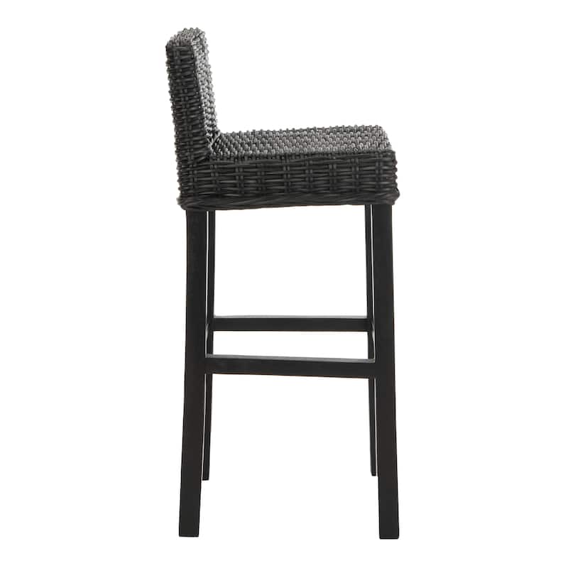 SAFAVIEH 29.5-inch Cypress Black Bar Stool - 17.7" x 17.7" x 37.4"