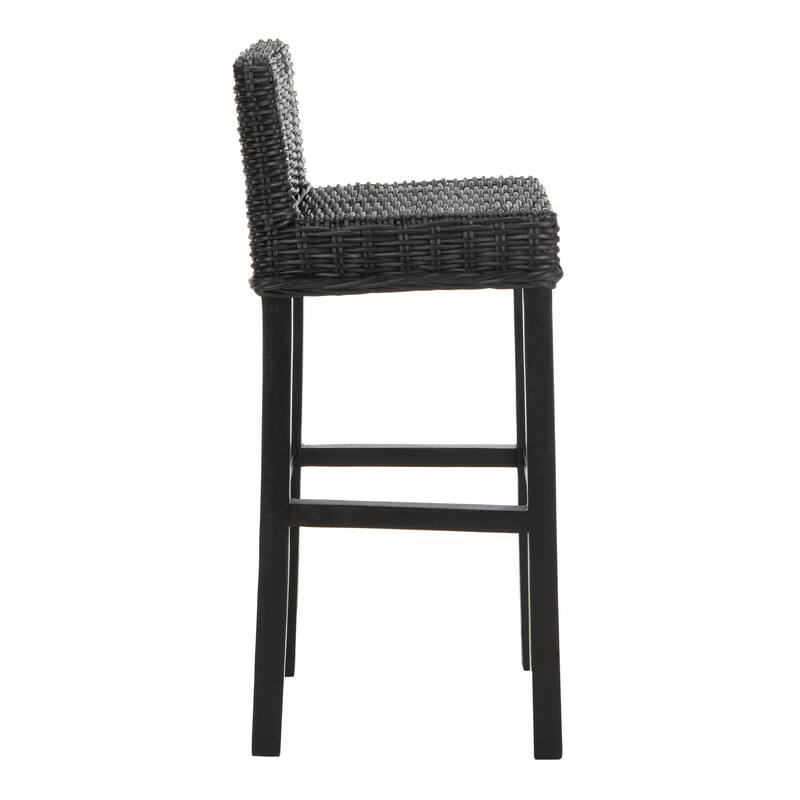 SAFAVIEH Tana -30 Inch Thomas Indoor Wicker Brown Bar Stool - 17.7" x 17.7" x 37.4" - 18Wx18Dx37H