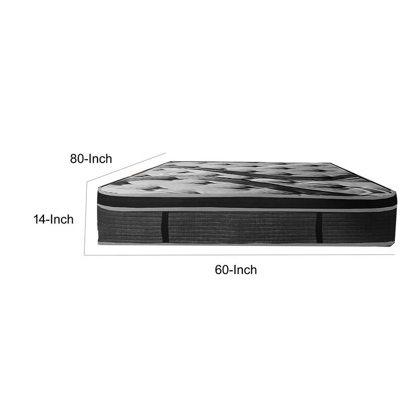 Kavi 14 Inch Queen Size Mattress, Pocket Coil Hybrid, Memory Foam, Knitted