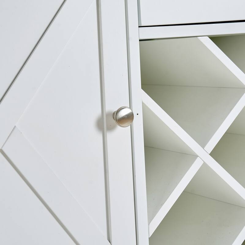 Anmytek Farmhouse Bar cabinet Console Table with 2-Door Cabinet & 1 Drawers,Sofa Tables Buffet Sideboard