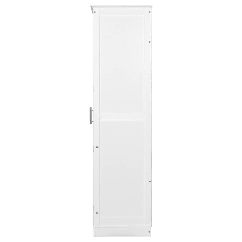 44.7" Kitchen Pantry Cabinet with Glass Doors - Storage Cabinet with 4 Built-In Drawers - Display Cabinet for Living Room