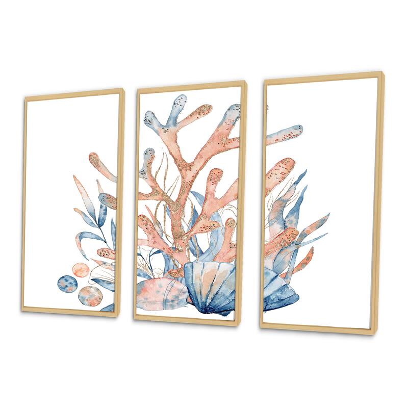 Designart "Underwater Floral Bouquet With Corals And Shells" Tropical