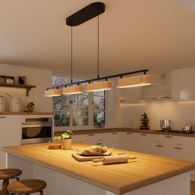 Lights Rustic Dimmable Pendant for Kitchen Island Over Dining Table