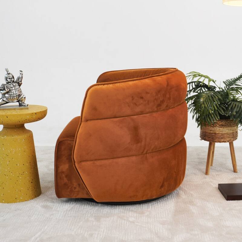 GDFStudio - Walden Modern Mid-Century Velvet 360° Swivel Chair