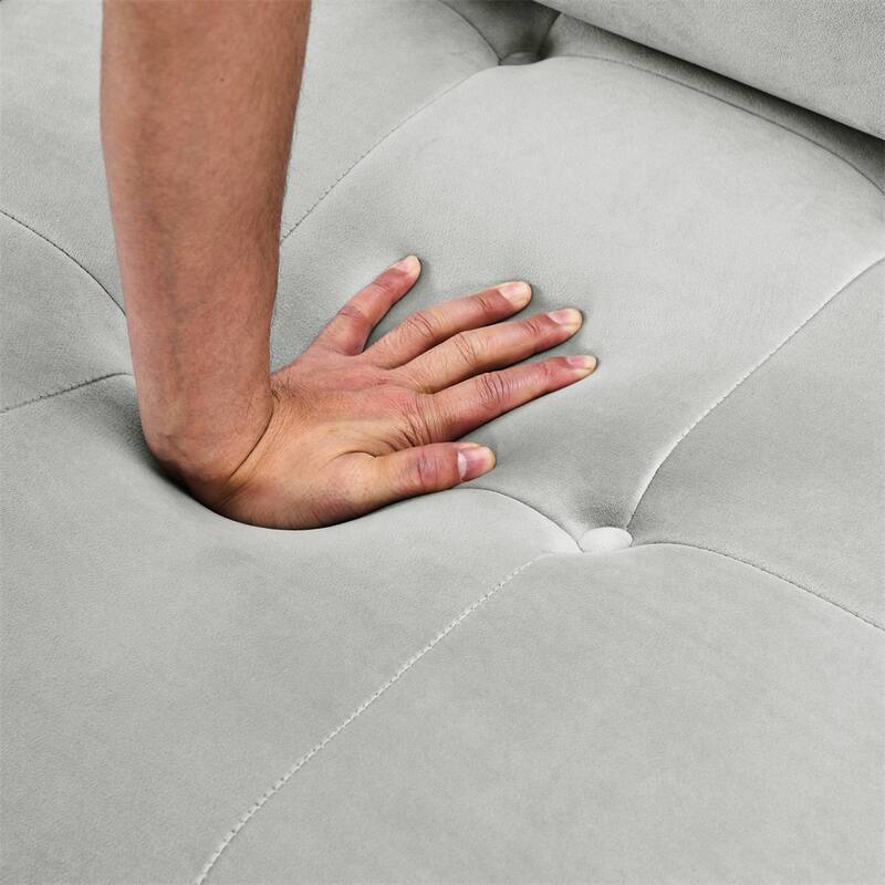 Modular L Shaped Sectional Sofa, Button Tufted Designed with Ottoman