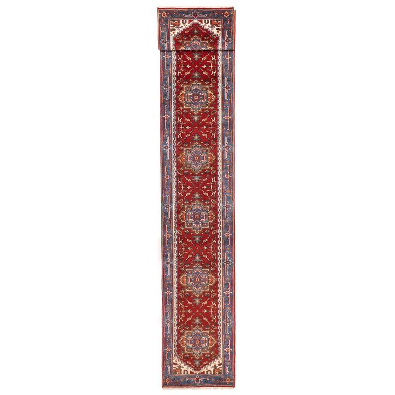 ECARPETGALLERY Hand-knotted Serapi Heritage Red Wool Rug - 2'6 x 16'5