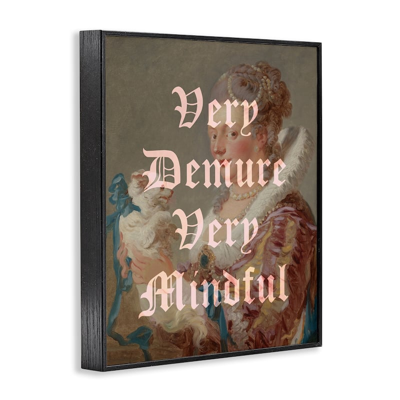 Stupell Demure & Mindful Classic Framed Giclee Art Design By Lil' Rue