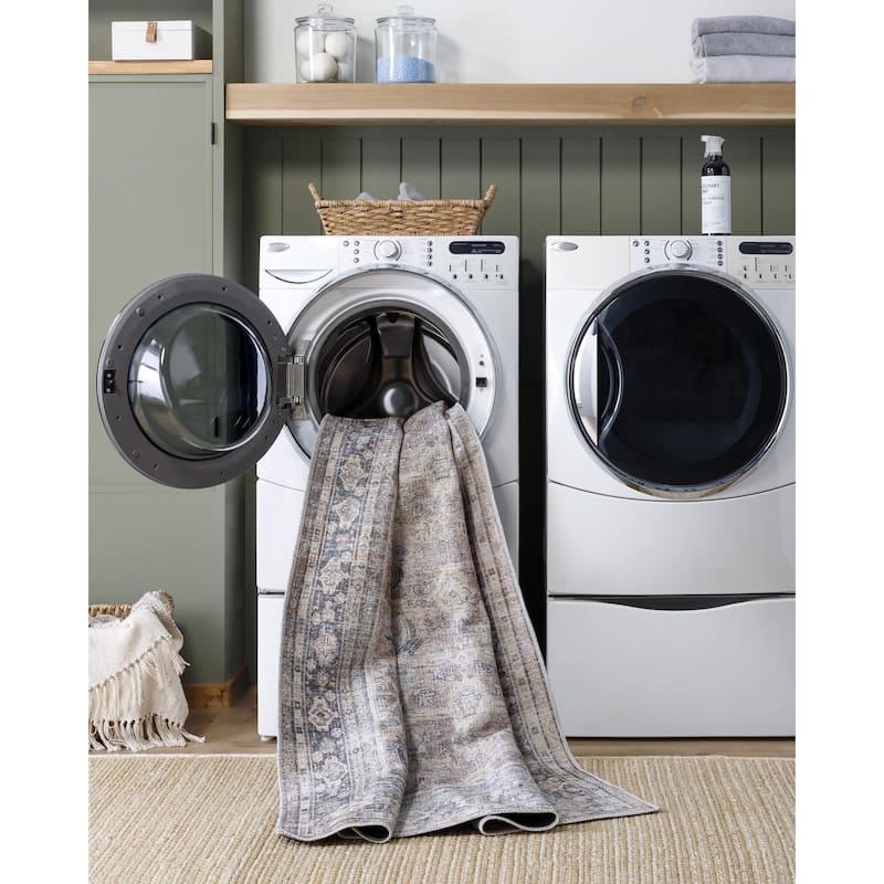 Becki Owens x Livabliss Darling Updated Traditional Washable Area Rug - 7'7" x 9'6" - Light Beige