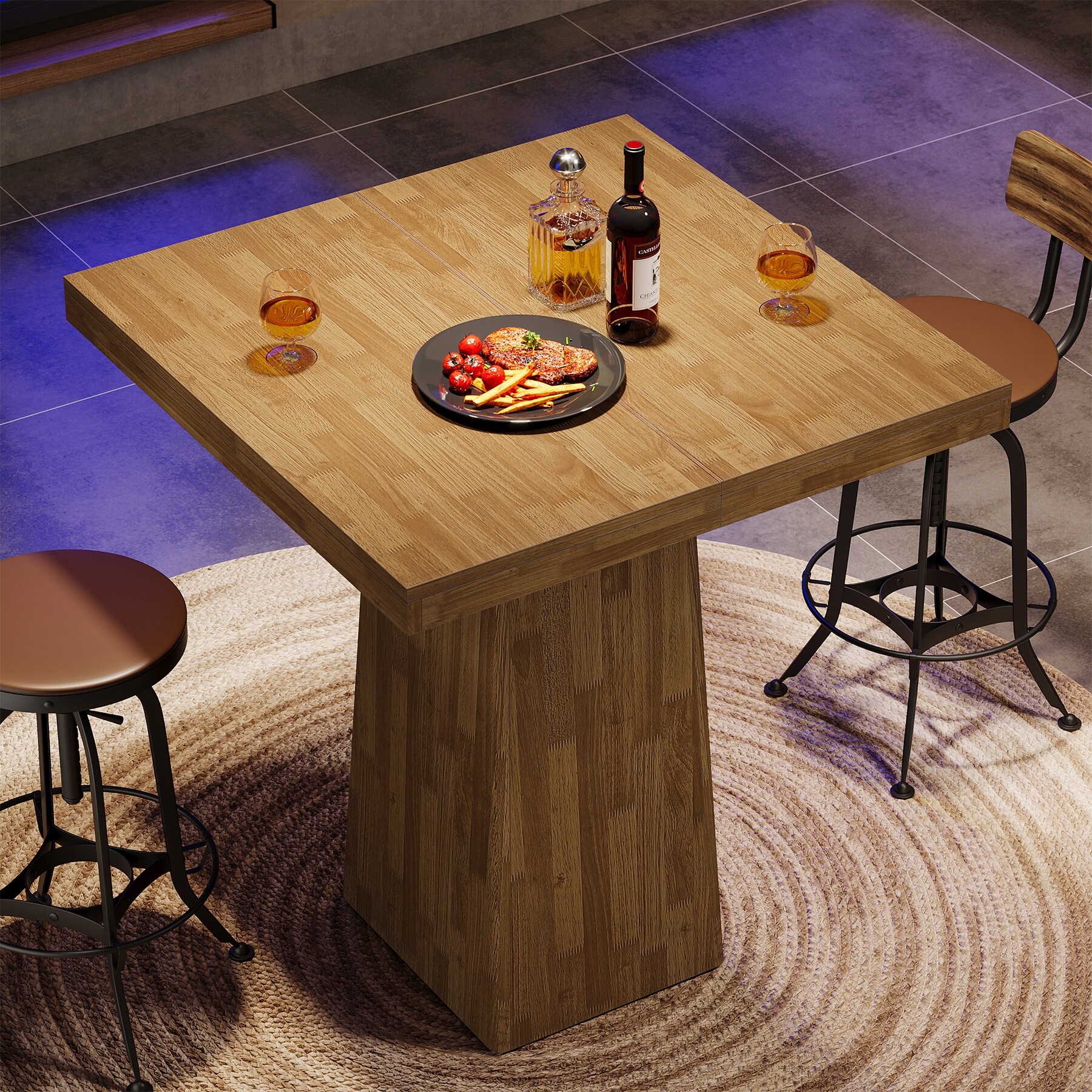 31.5 Inch Square Bar Table Small Kitchen Dining Table - 31.5